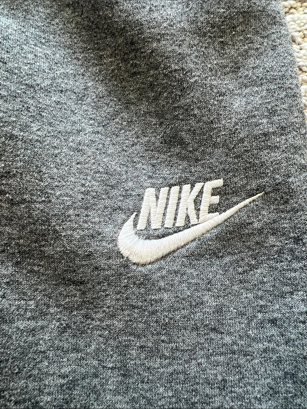 Nike Kids Gray Fleece Joggers with White Logo